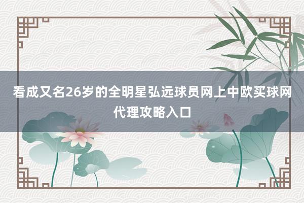 看成又名26岁的全明星弘远球员网上中欧买球网代理攻略入口