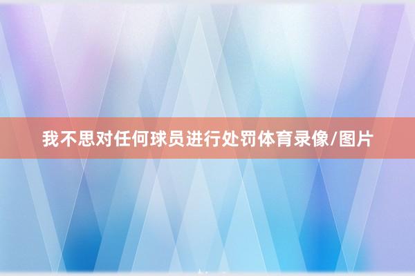 我不思对任何球员进行处罚体育录像/图片