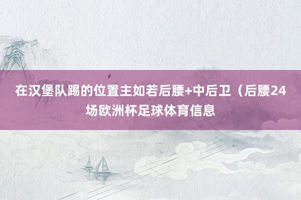 在汉堡队踢的位置主如若后腰+中后卫（后腰24场欧洲杯足球体育信息