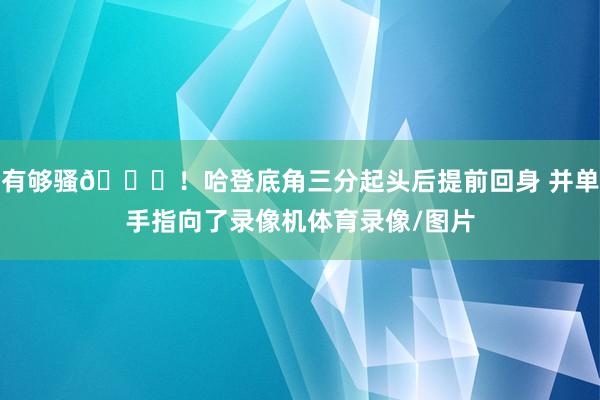 有够骚😄！哈登底角三分起头后提前回身 并单手指向了录像机体育录像/图片